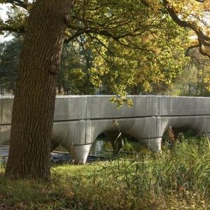 3D-geprinte betonnen voetgangers- en fietsersbrug in Nijmegen. Foto: Rubén Dario Kleimeer